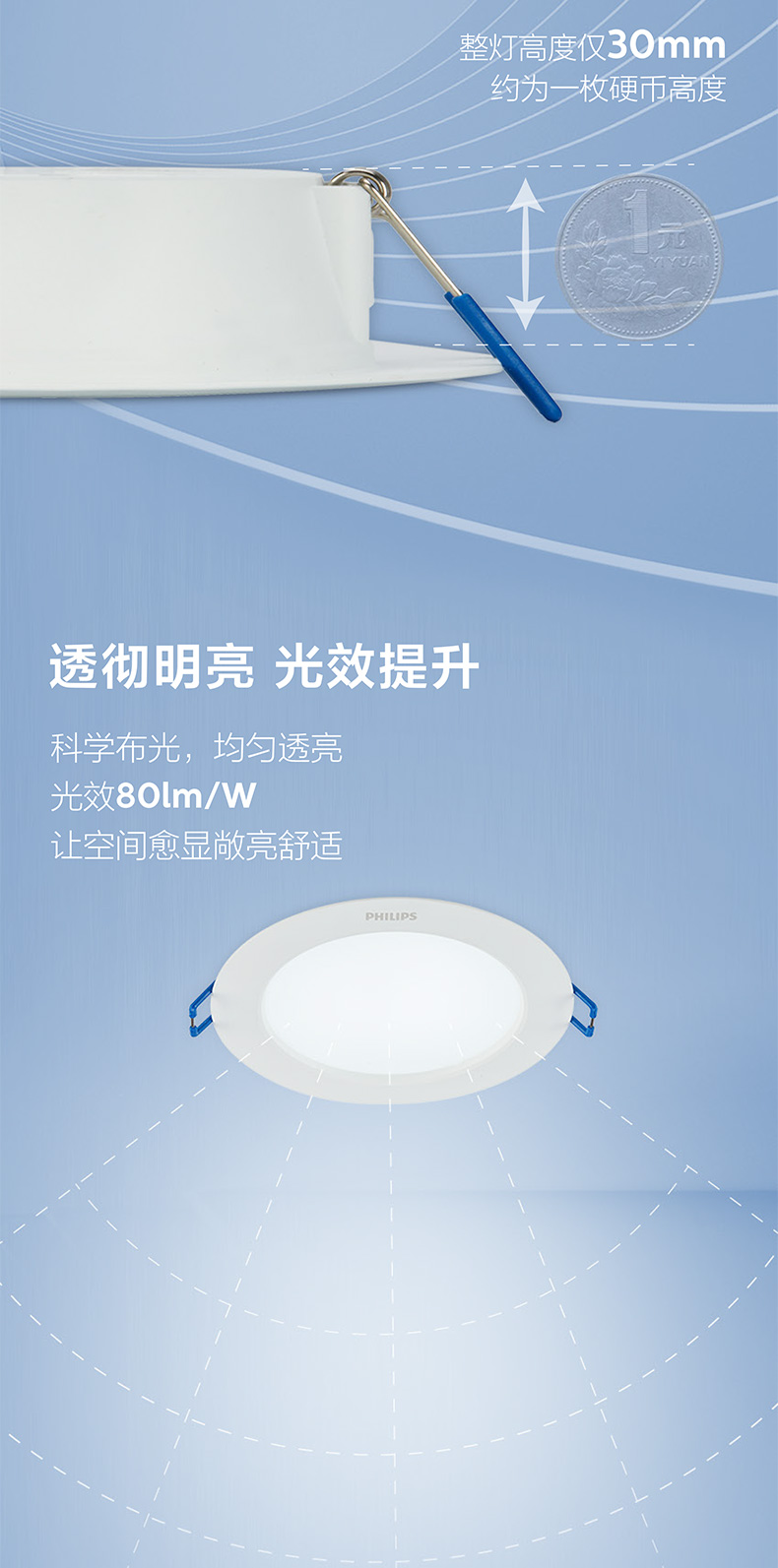 PHILIPS LED downlight DL168B LED5 830 7W D100 929002615810
