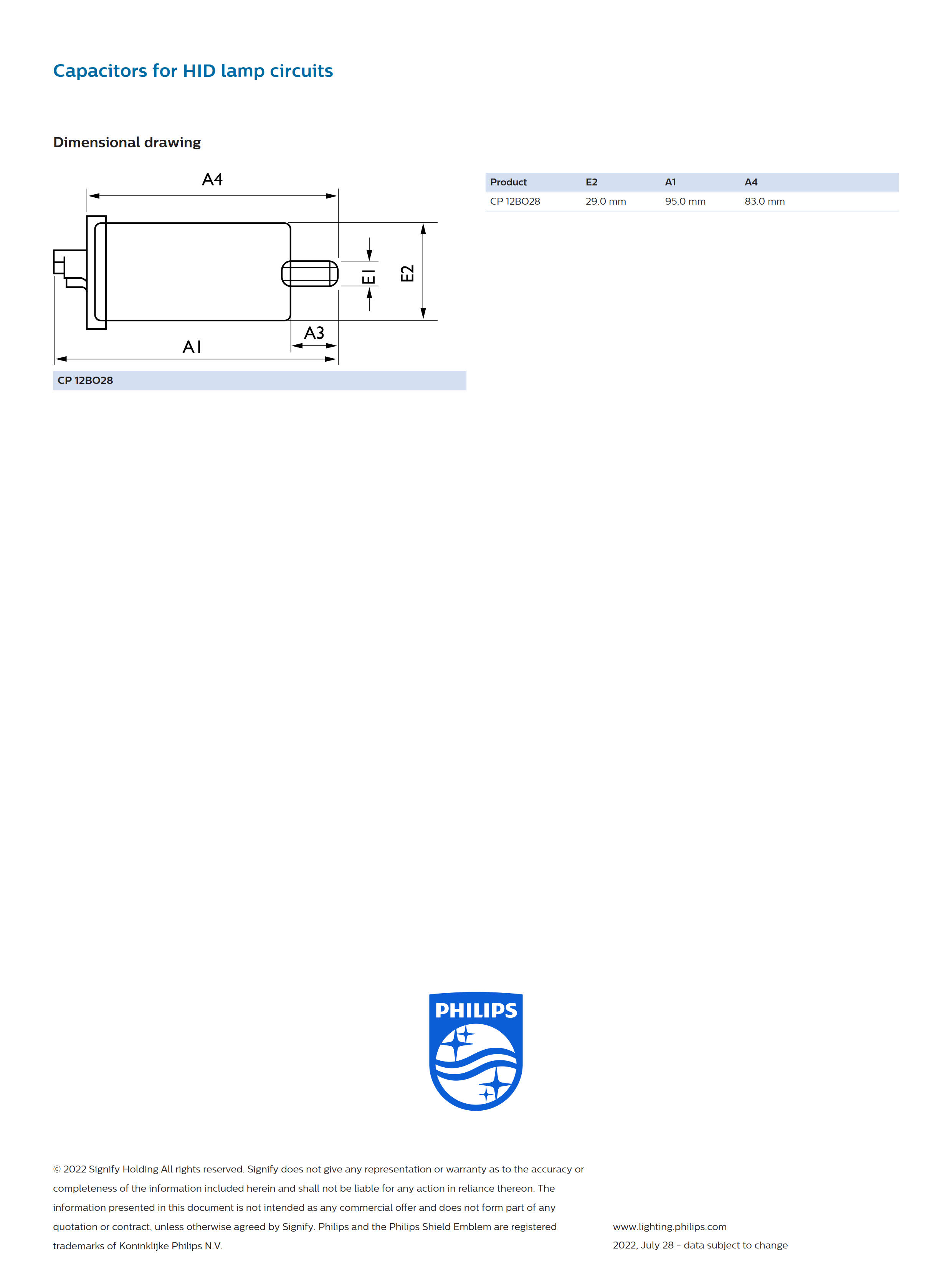 PHILIPS CP12BQ28 12uF 913710011991