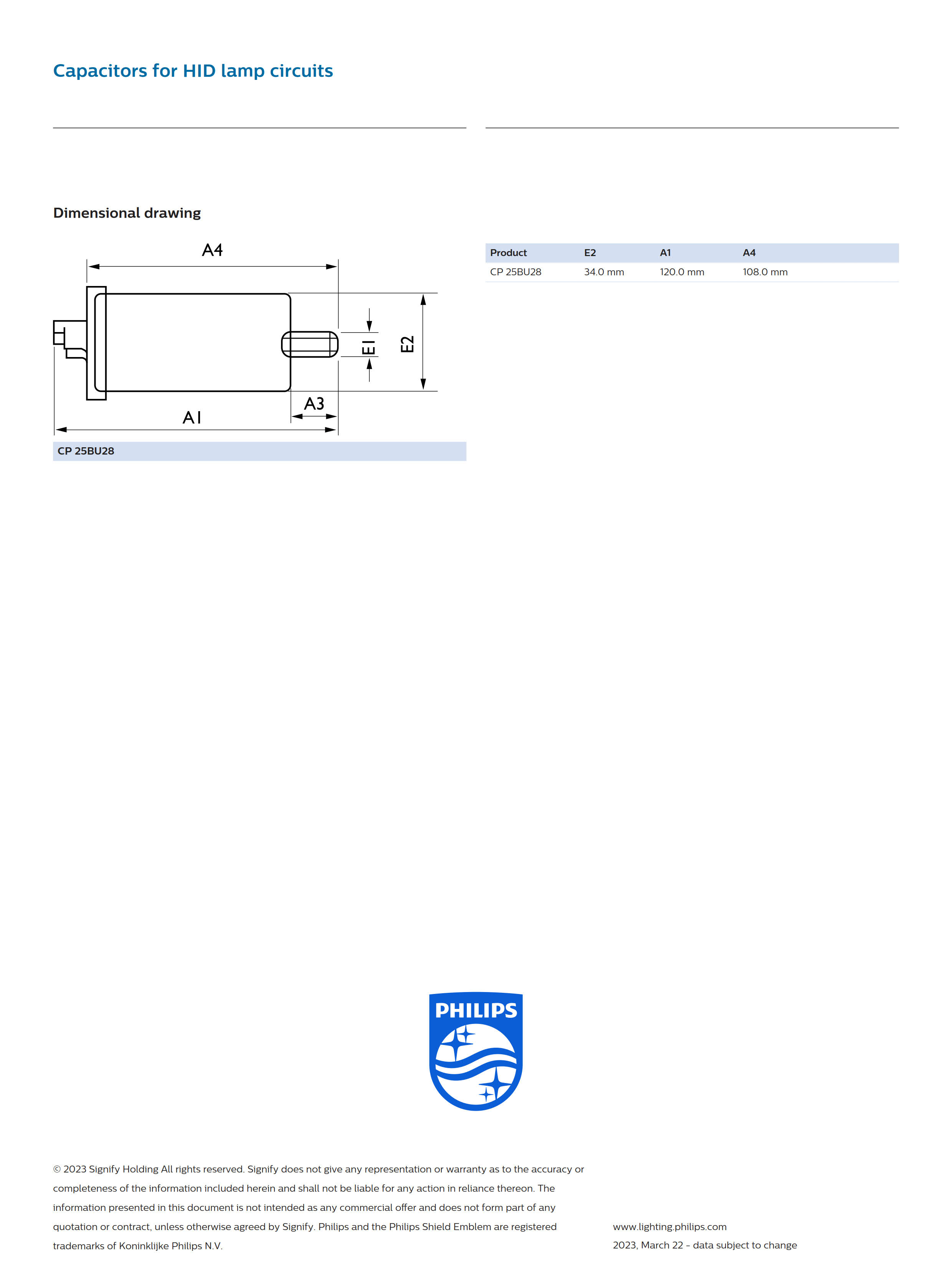 PHILIPS CP25ER28 25uF 913710012291