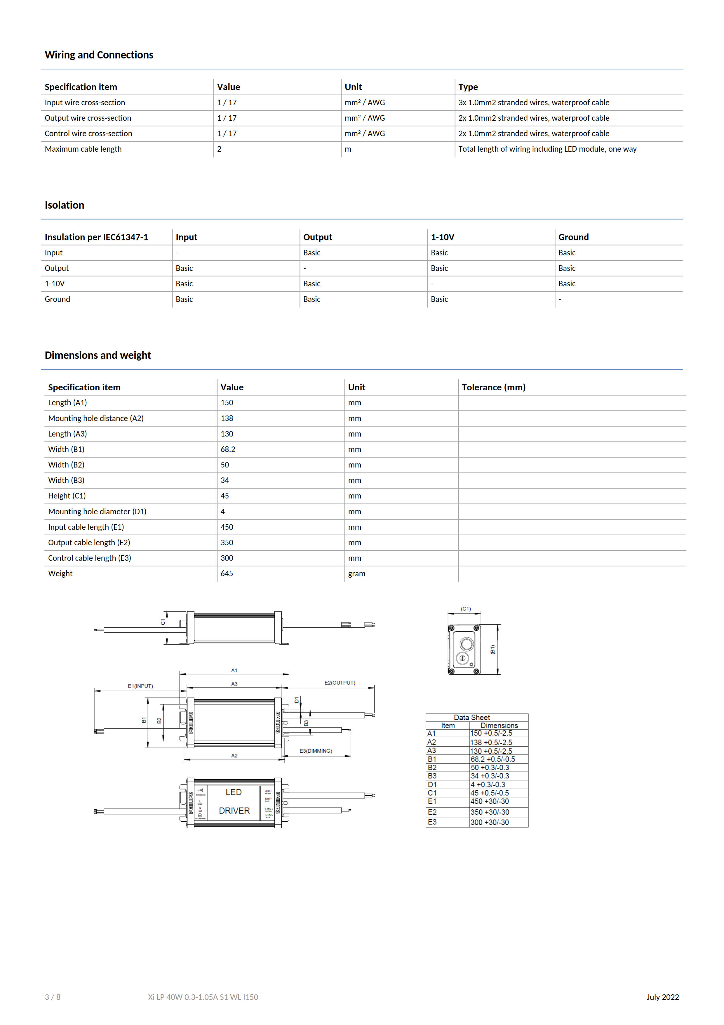 PHILIPS Xi LP 40W 0.3-1.05A S1 WL I150 929003414280