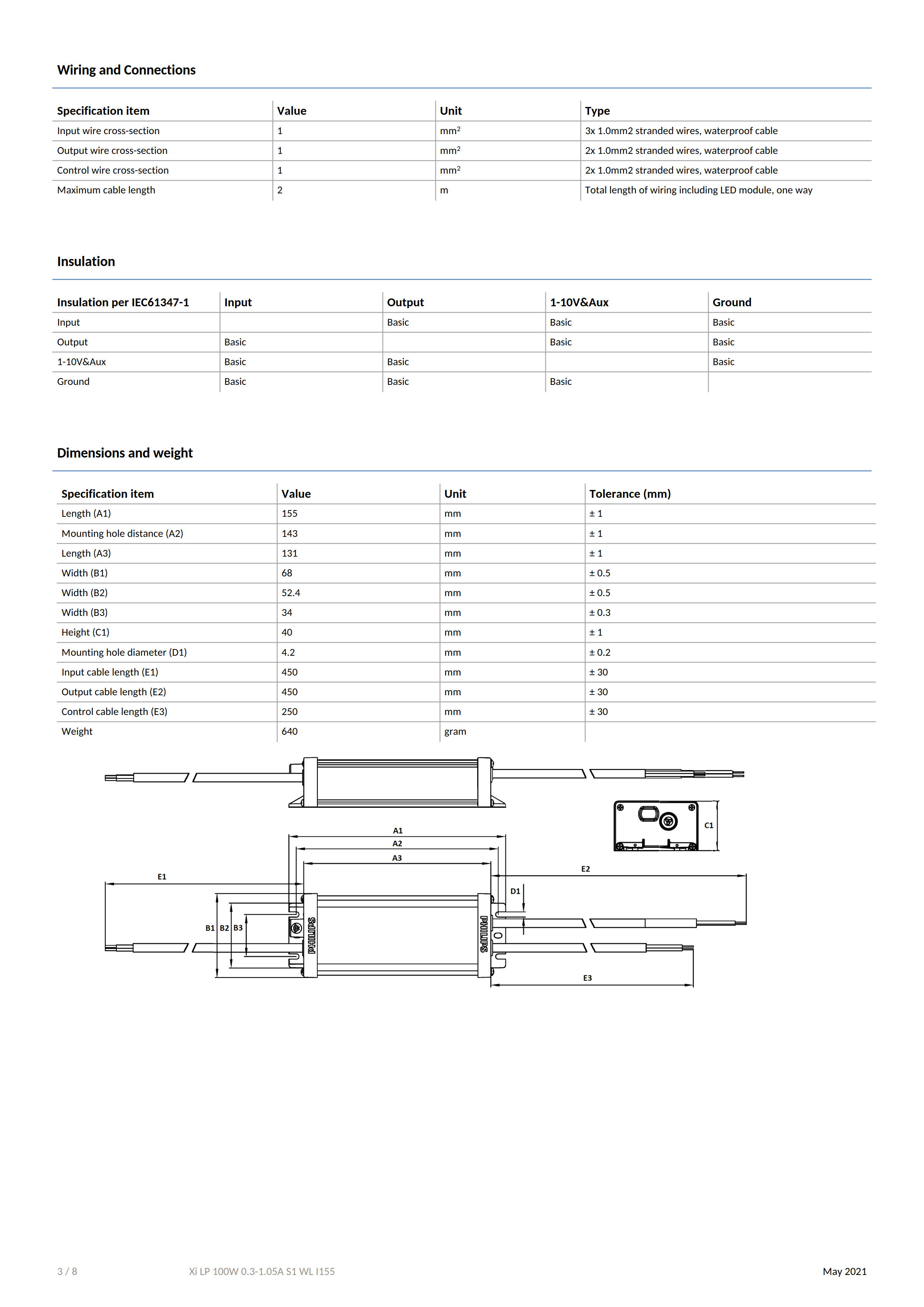 PHILIPS Xi LP 100W 0.3-1.05A S1 WL I155 929002878980