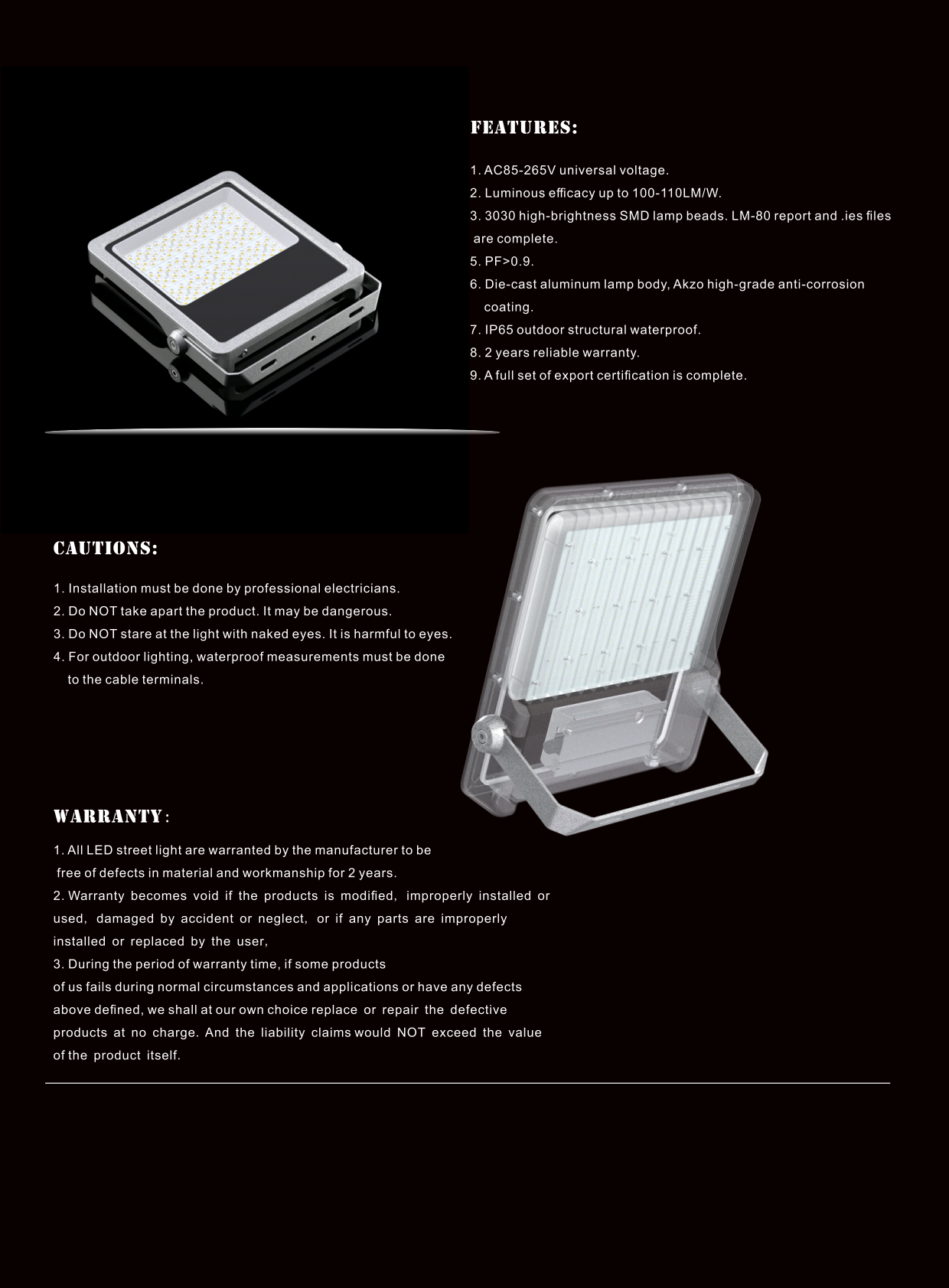 PHILIPS OEM LED Flood Light BMT-BFL22B Ip65 Aluminum Outdoor Waterproof Light