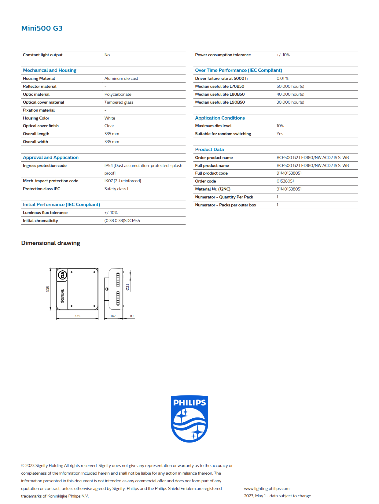 PHILIPS GAS STATION BCP500 G2 LED180/NW ACD2 IS S-WB 911401538051 PHILIPS GAS STATION BCP500 G2 LED180/NW ACD2 IS S-WB 911401538051