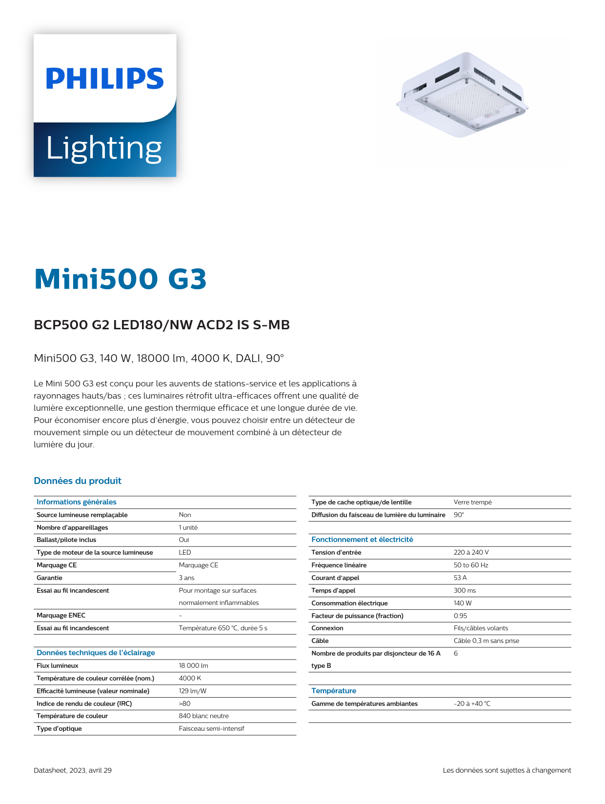 PHILIPS GAS STATION BCP500 G2 LED180/NW ACD2 IS S-MB 911401537951
