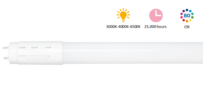Tri-Color Tunable & High-CRI T8 LED Tubes