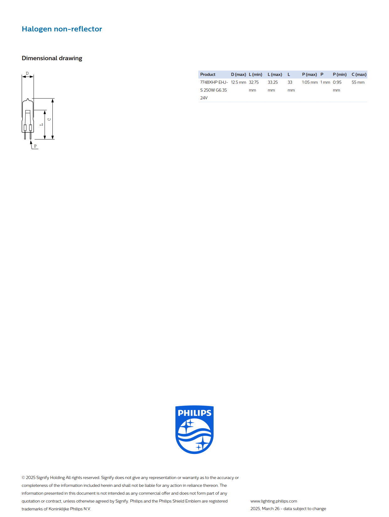 PHILIPS Halogen bulb 7748XHP EHJ-S 250W G6.35 24V Microscope bulbs Surgical shadowless lamp bulbs 924006520503