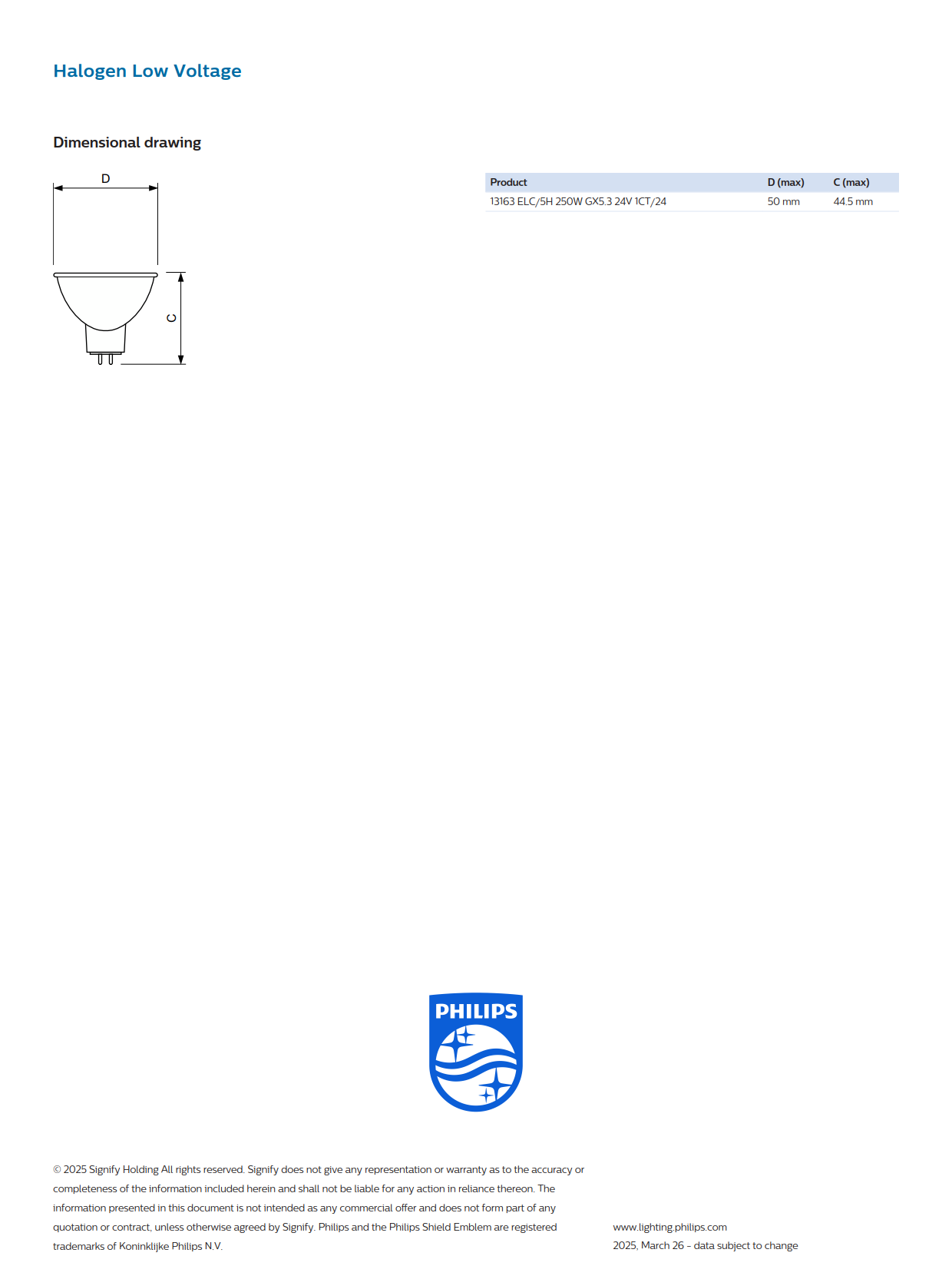 PHILIPS Halogen bulb 13163 ELC/5H 250W GX5.3 24V 1CT/24 Microscope projector cold light source 924862720540