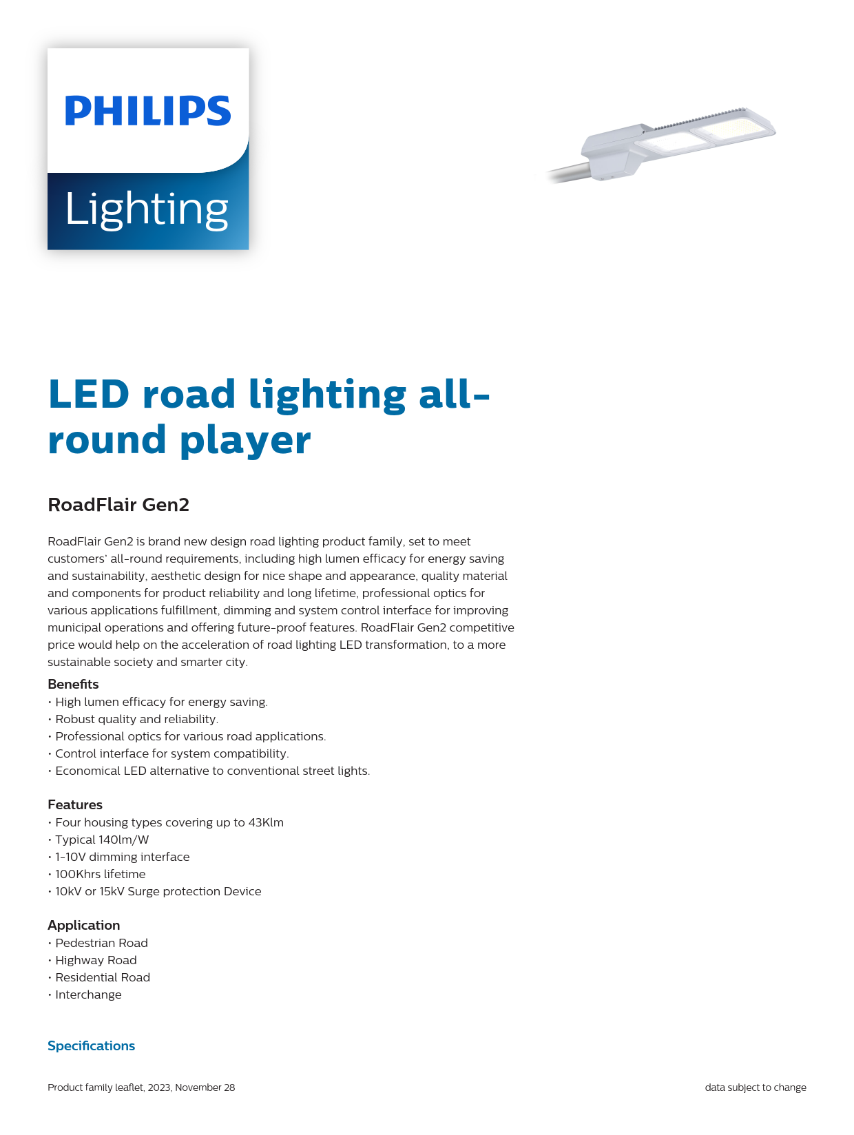 PHILIPS LED Street Light BRP492 LED215/NW 150W 220-240V DM1 GC 911401671606