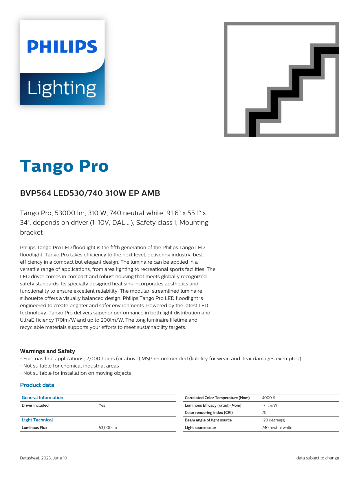 PHILIPS LED Flood Light BVP564 LED530/740 310W EP AMB 911401650909 PHILIPS LED Flood Light BVP564 LED530/740 310W EP AMB 911401650909