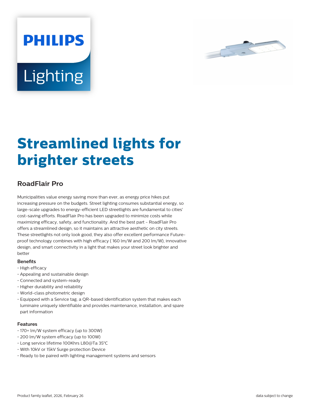 PHILIPS LED Street Light BRP596 LED152/NW 80W DW2 WLP GC 911401904328