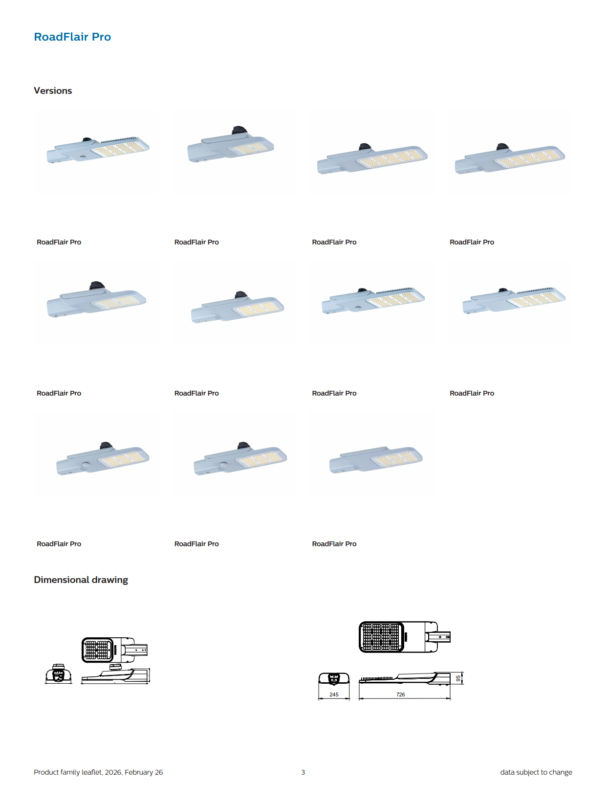 PHILIPS LED Street Light BRP596 LED162/WW 90W DW2 WLP GC 911401904316