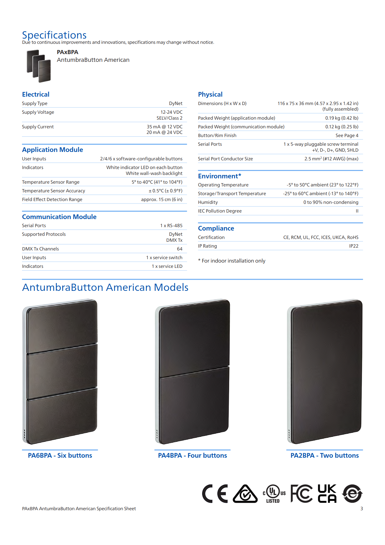 PHILIPS Dynalite PA2BPA PA4BPA PA6BPA PAxBPA AntumbraButton user interface PHILIPS Dynalite PA2BPA PA4BPA PA6BPA PAxBPA AntumbraButton user interface