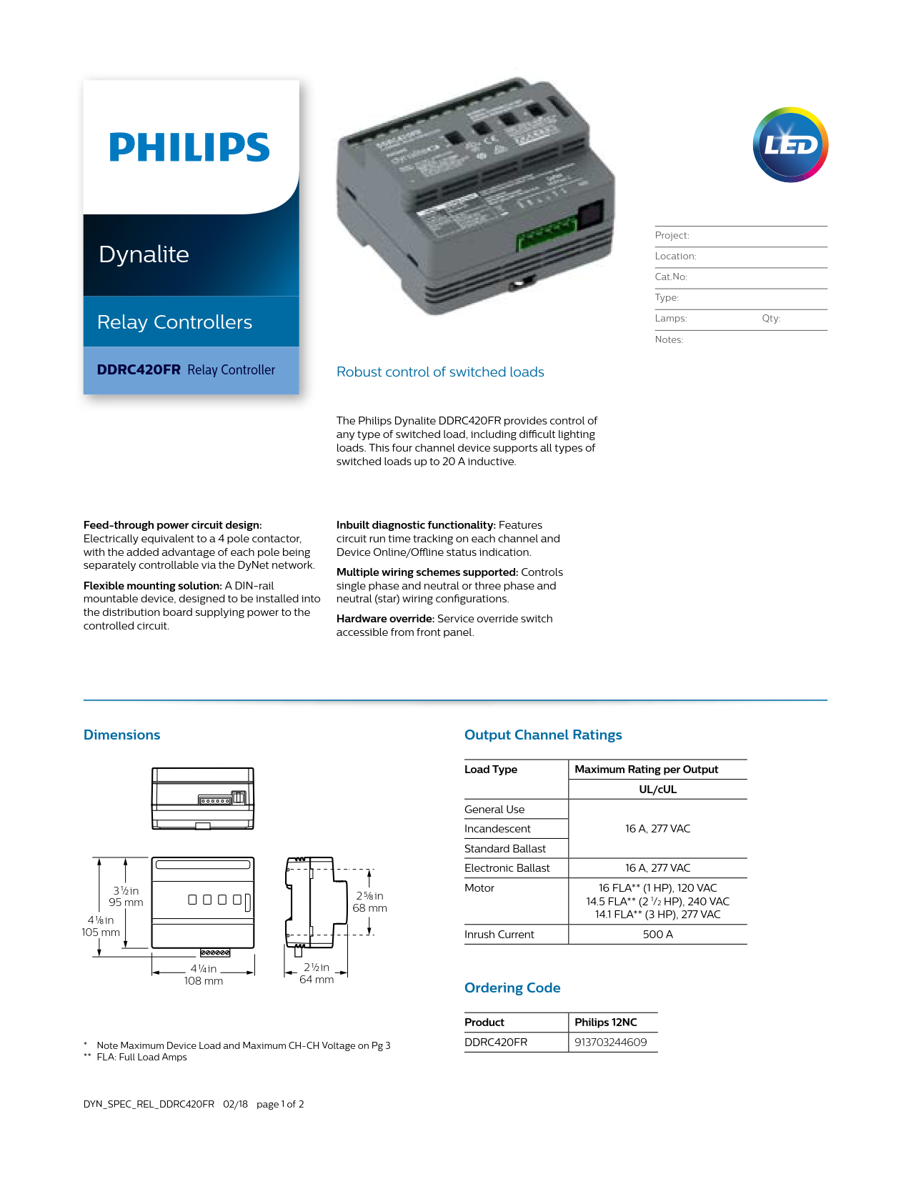 Signify PHILIPS Dynalite DDRC420FR Relay Controller 913703244609 Signify PHILIPS Dynalite DDRC420FR Relay Controller 913703244609