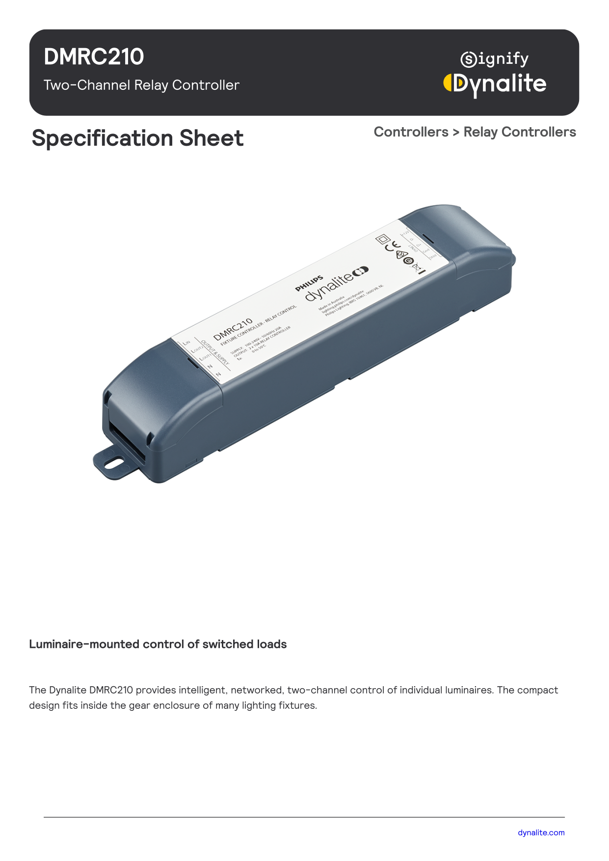 Signify Dynalite PHILIPS Dynalite DMRC210 Relay Controller 913703050009 Signify Dynalite PHILIPS Dynalite DMRC210 Relay Controller 913703050009