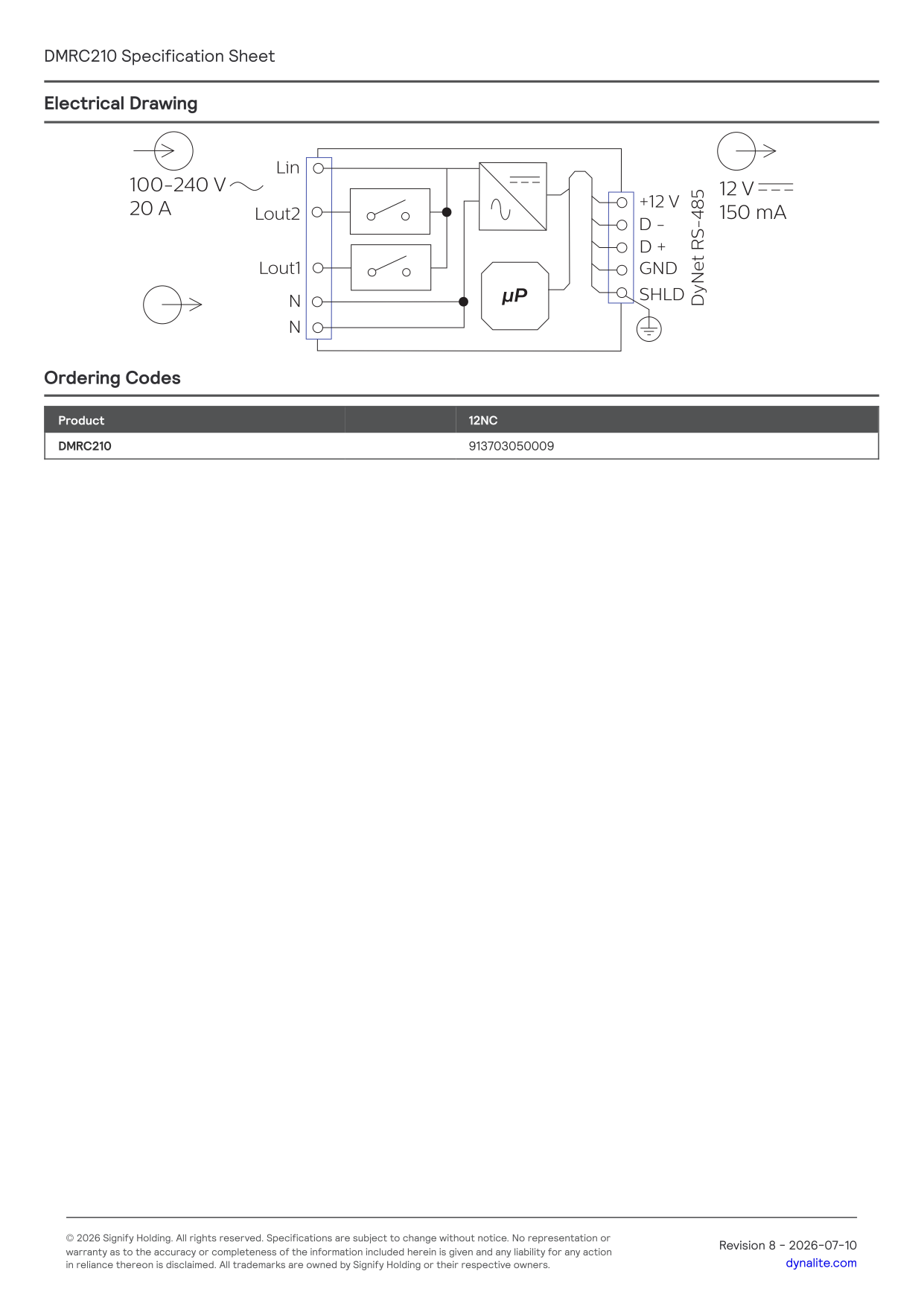Signify Dynalite PHILIPS Dynalite DMRC210 Relay Controller 913703050009 Signify Dynalite PHILIPS Dynalite DMRC210 Relay Controller 913703050009