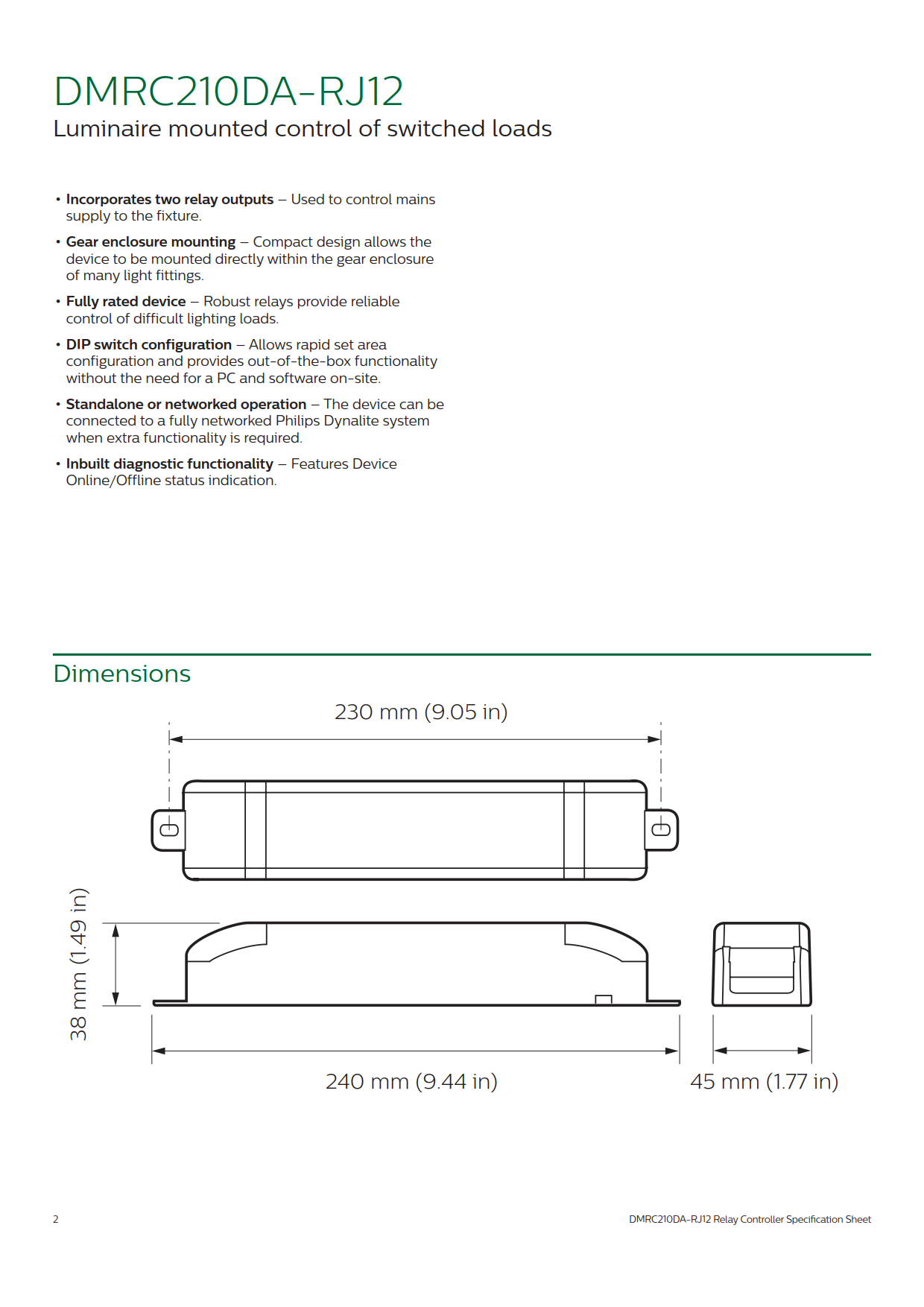 Signify Dynalite PHILIPS Dynalite DMRC210DA-RJ12 Relay Controller 913703050109 Signify Dynalite PHILIPS Dynalite DMRC210DA-RJ12 Relay Controller 913703050109
