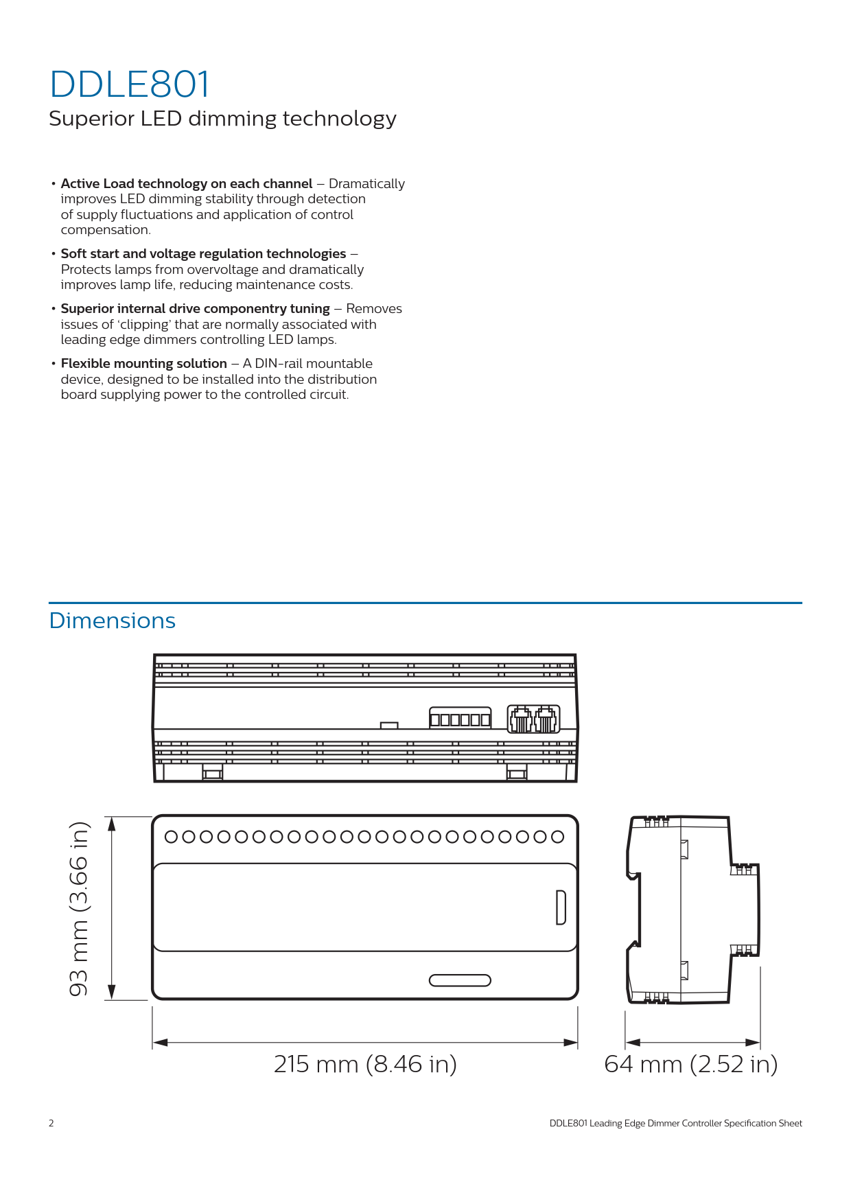 Signify Dynalite PHILIPS Dynalite DDLE801 Leading Edge Dimmer Controller 913703061509 Signify Dynalite PHILIPS Dynalite DDLE801 Leading Edge Dimmer Controller 913703061509