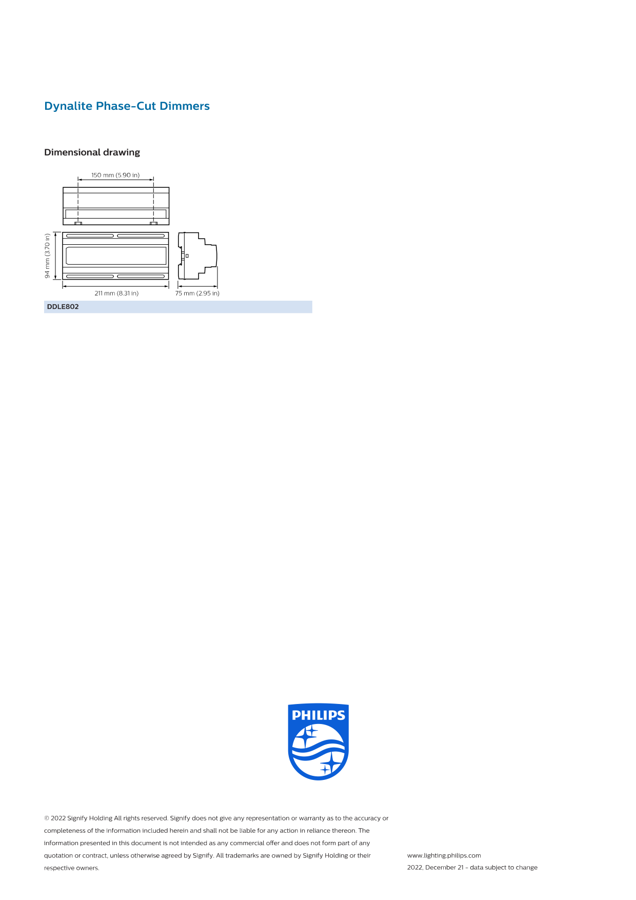 Signify Dynalite PHILIPS Dynalite DDLE802 Leading Edge Dimmer Controller 913703000009 Signify Dynalite PHILIPS Dynalite DDLE802 Leading Edge Dimmer Controller 913703000009