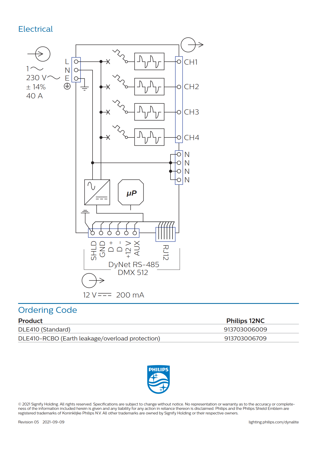 Signify Dynalite PHILIPS Dynalite DLE410 Leading Edge Dimmer Controller 913703006009 Signify Dynalite PHILIPS Dynalite DLE410 Leading Edge Dimmer Controller 913703006009