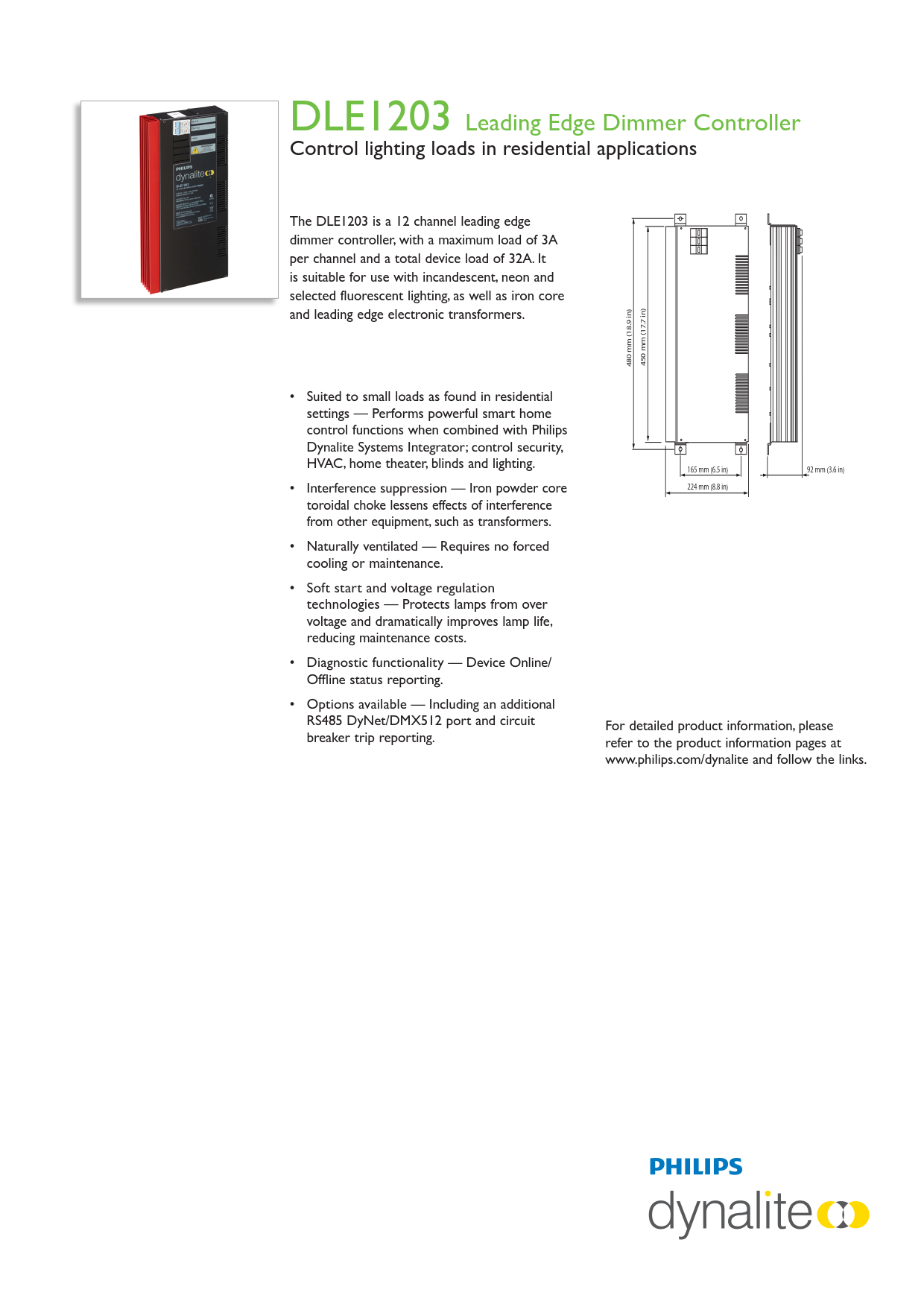 Signify Dynalite PHILIPS Dynalite DLE1203 Leading Edge Dimmer Controller 913703008009 Signify Dynalite PHILIPS Dynalite DLE1203 Leading Edge Dimmer Controller 913703008009