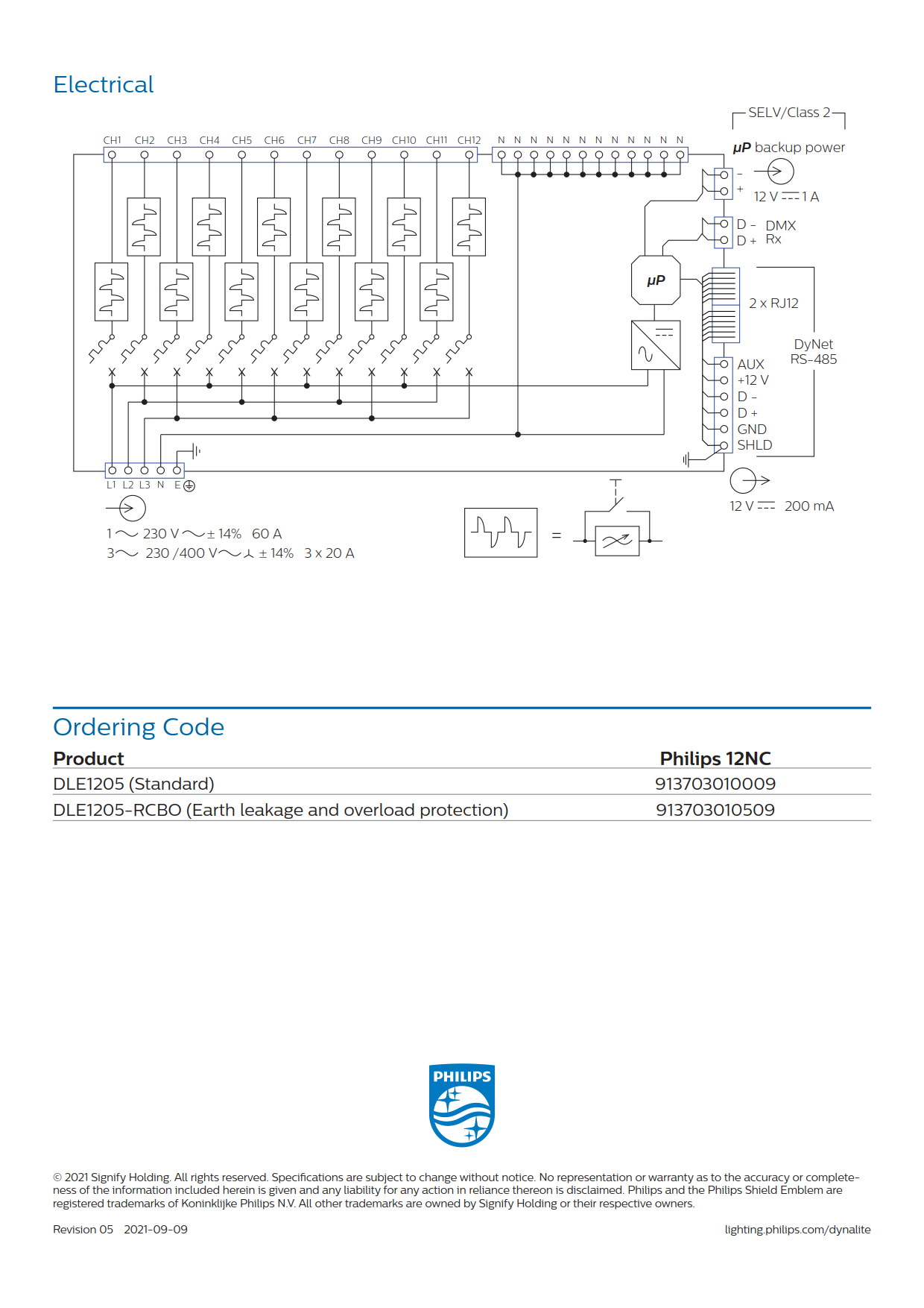 Signify Dynalite PHILIPS Dynalite DLE1205 Leading Edge Dimmer Controller 913703010009 Signify Dynalite PHILIPS Dynalite DLE1205 Leading Edge Dimmer Controller 913703010009