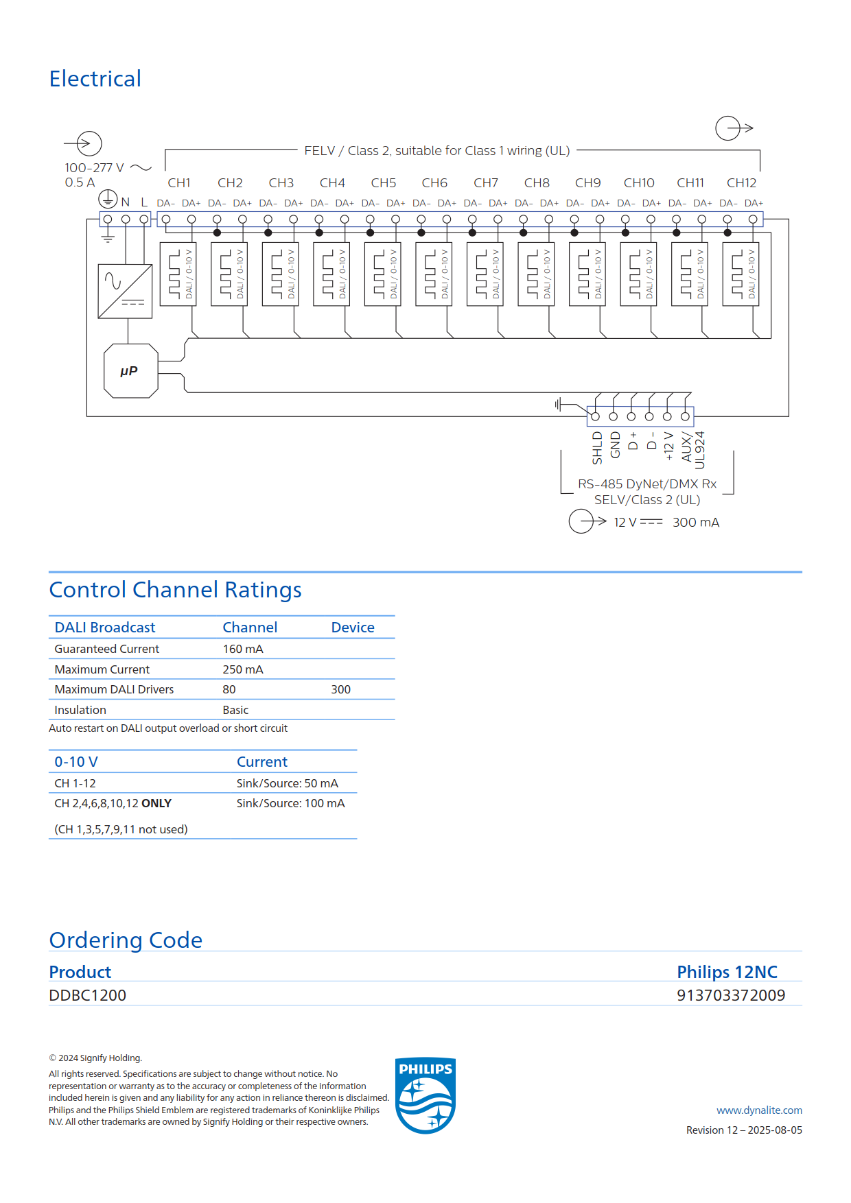 Signify Dynalite PHILIPS Dynalite DDBC1200 Signal Dimmer Controller 913703035109 Signify Dynalite PHILIPS Dynalite DDBC1200 Signal Dimmer Controller 913703035109