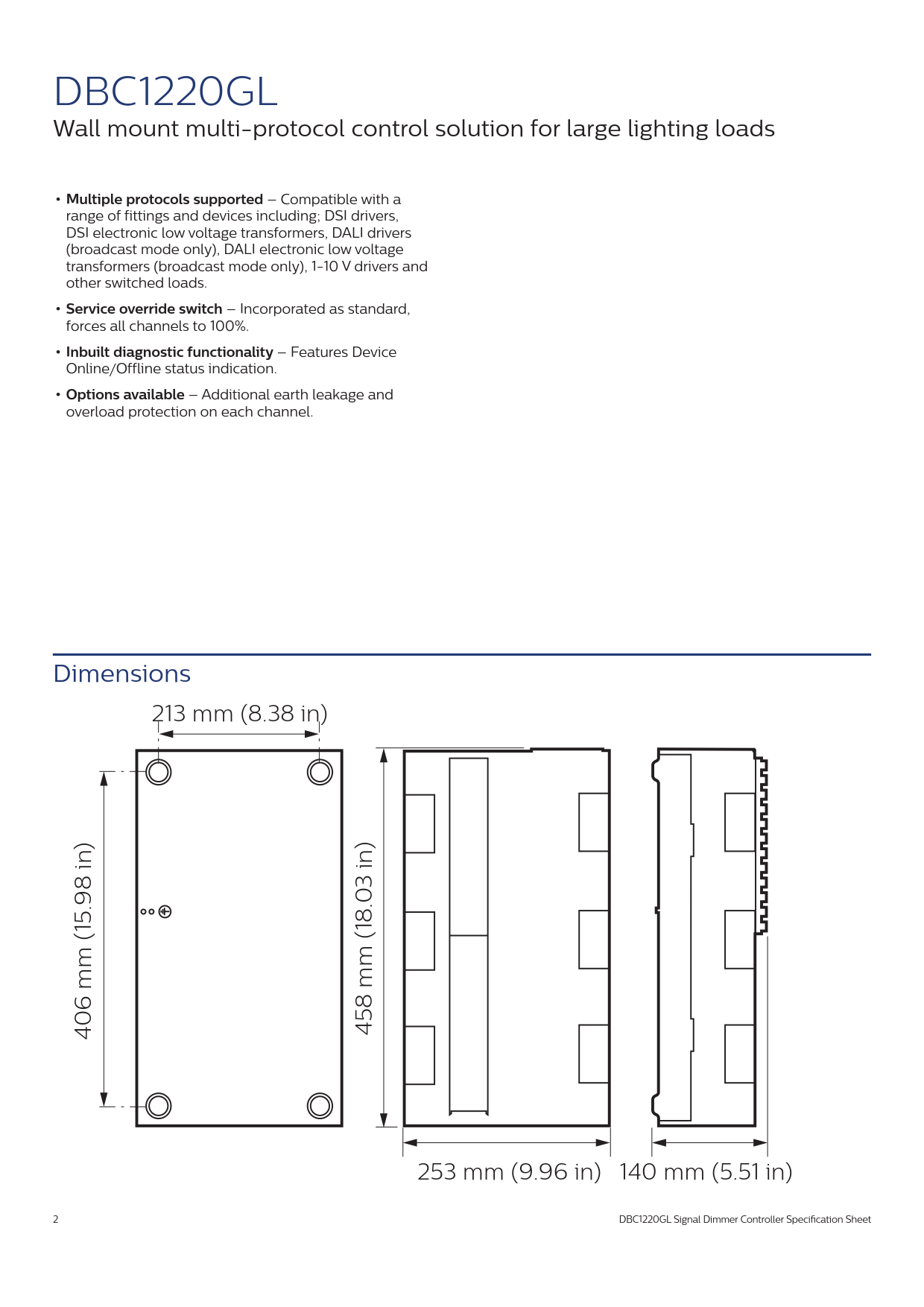 Signify Dynalite PHILIPS Dynalite DBC1220GL Signal Dimmer Controller 913703038009 Signify Dynalite PHILIPS Dynalite DBC1220GL Signal Dimmer Controller 913703038009