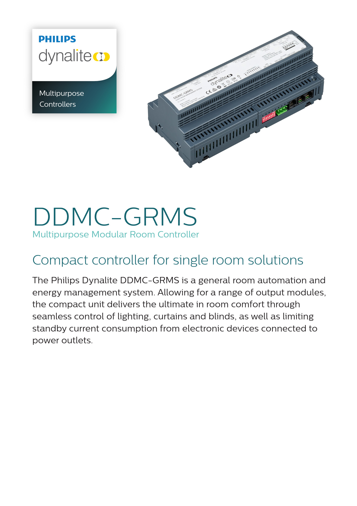 Signify Dynalite PHILIPS Dynalite DDMC-GRMS Multipurpose Modular Room Controller 913703212509 Signify Dynalite PHILIPS Dynalite DDMC-GRMS Multipurpose Modular Room Controller 913703212509