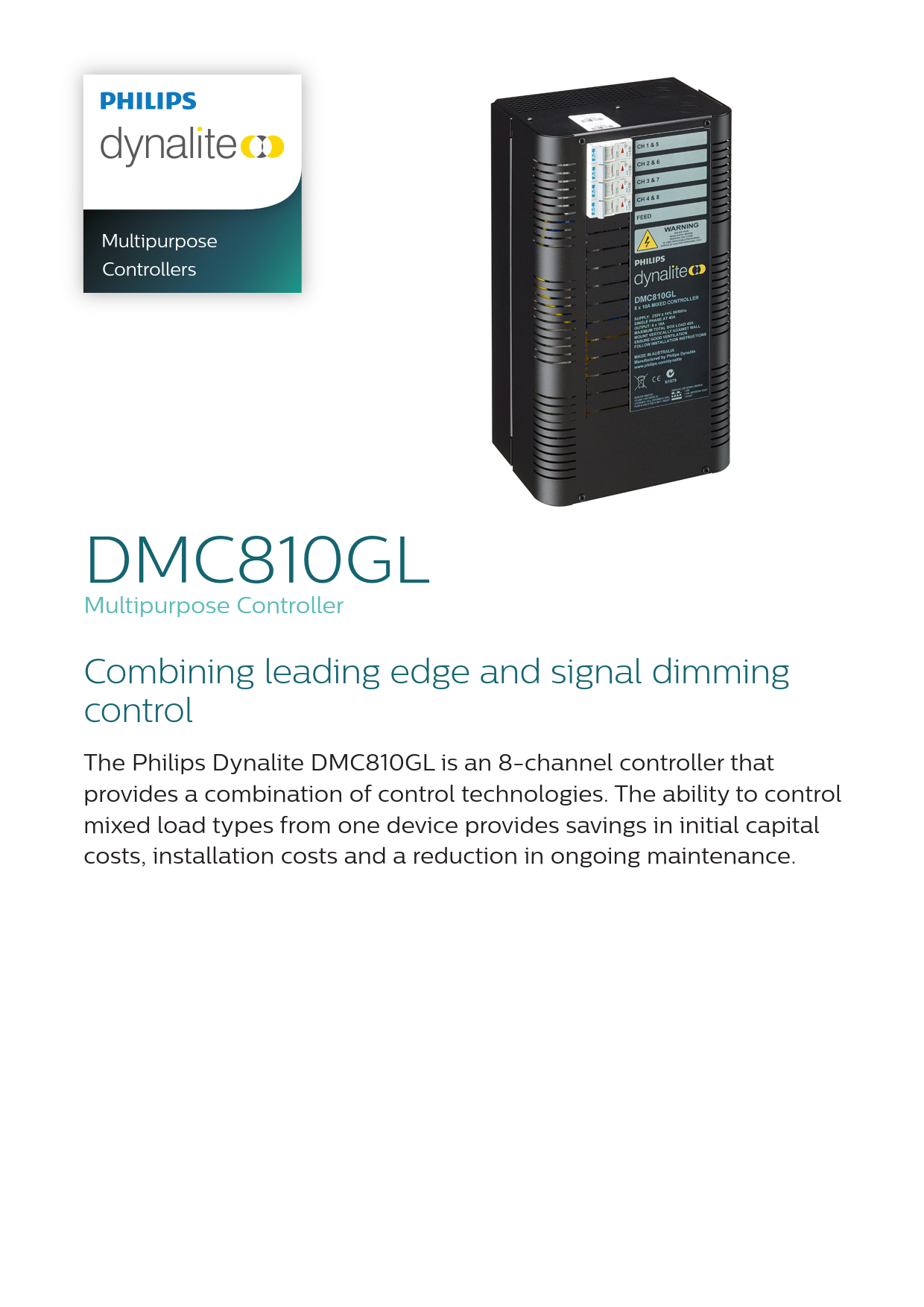Signify Dynalite PHILIPS Dynalite DMC810GL Multipurpose Controller 913703028009 Signify Dynalite PHILIPS Dynalite DMC810GL Multipurpose Controller 913703028009