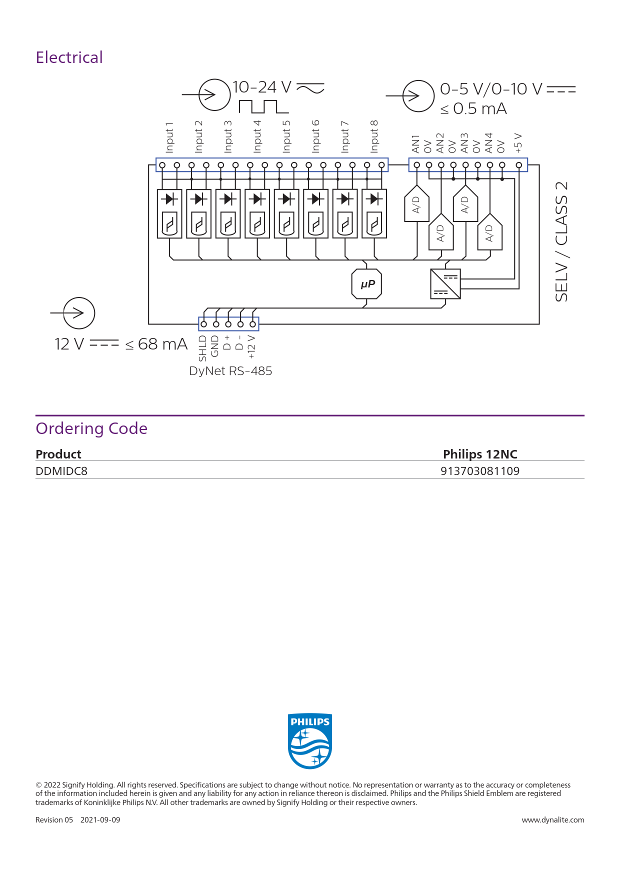 Signify Dynalite PHILIPS Dynalite DDMIDC8 Low Level Input Integrator 913703081109 Signify Dynalite PHILIPS Dynalite DDMIDC8 Low Level Input Integrator 913703081109