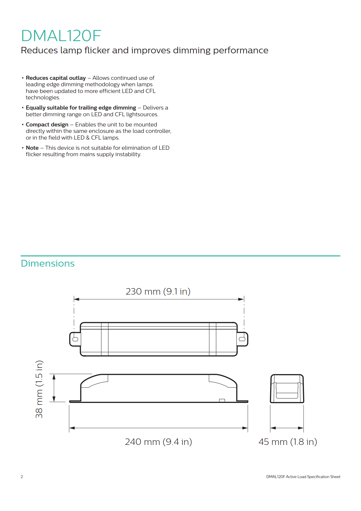 Signify Dynalite PHILIPS Dynalite DMAL120F Active Load 913703061609
