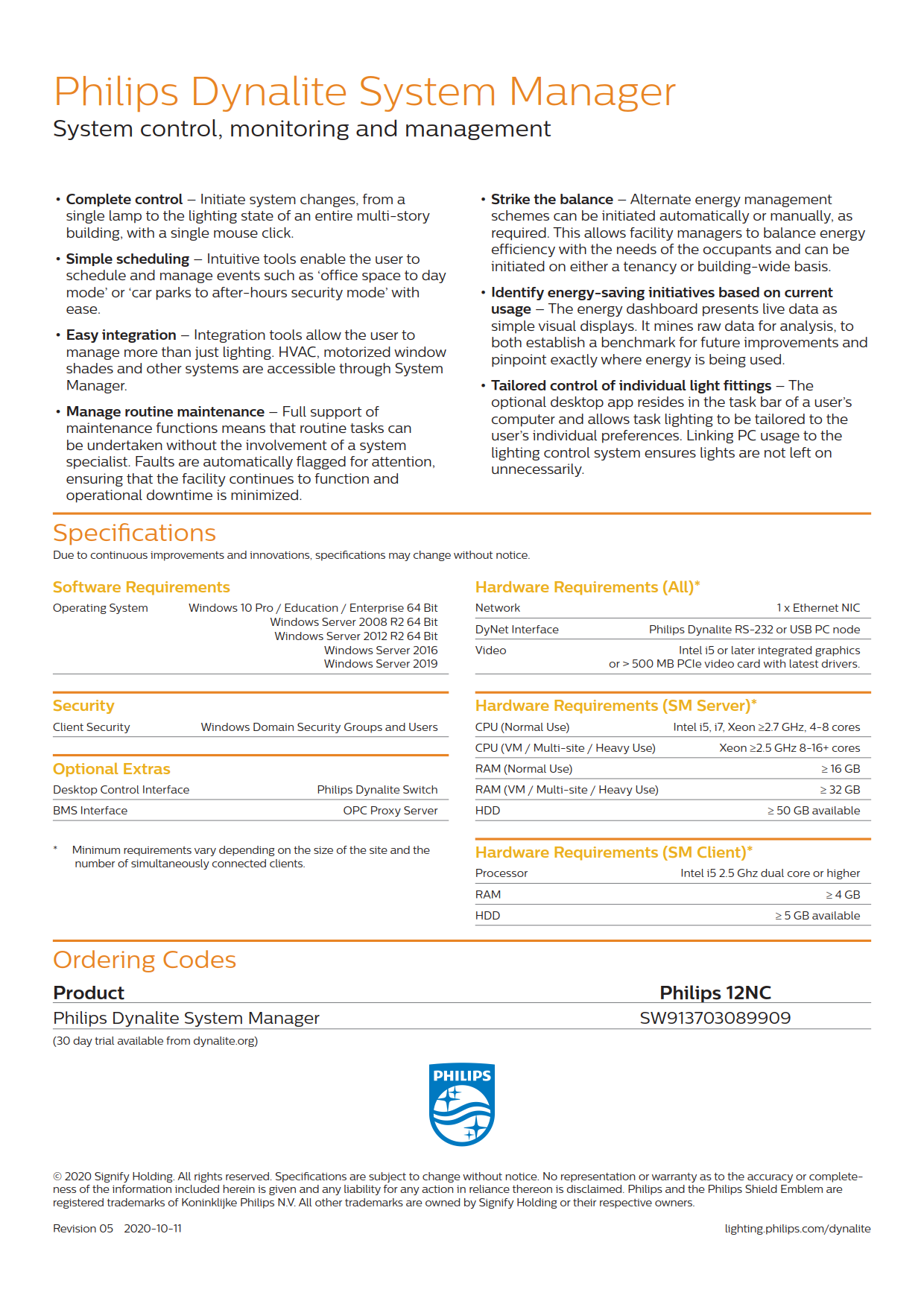 Signify Dynalite PHILIPS Dynalite Philips Dynalite System Manager SW913703089909 Signify Dynalite PHILIPS Dynalite Philips Dynalite System Manager SW913703089909