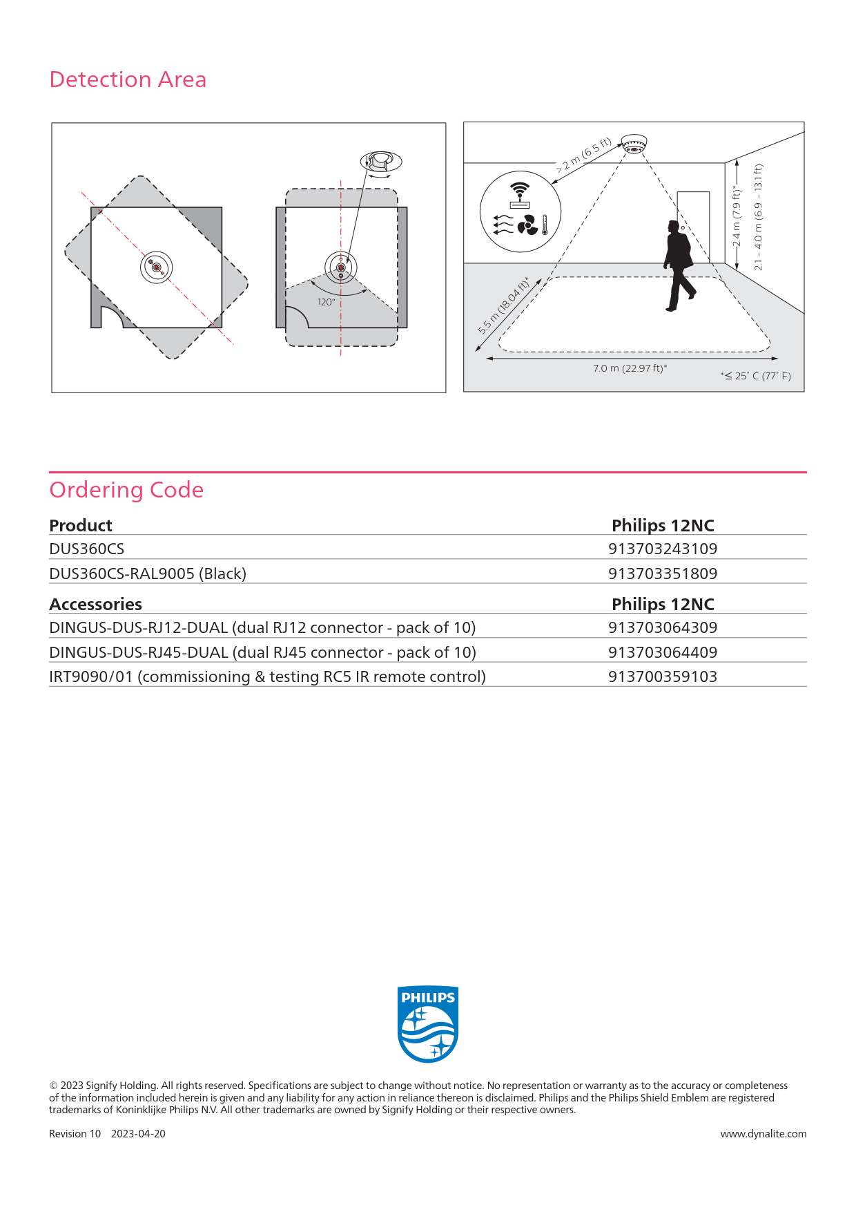 Signify Dynalite PHILIPS Dynalite DUS360CS Multifunction Sensor 913703243109 Signify Dynalite PHILIPS Dynalite DUS360CS Multifunction Sensor 913703243109