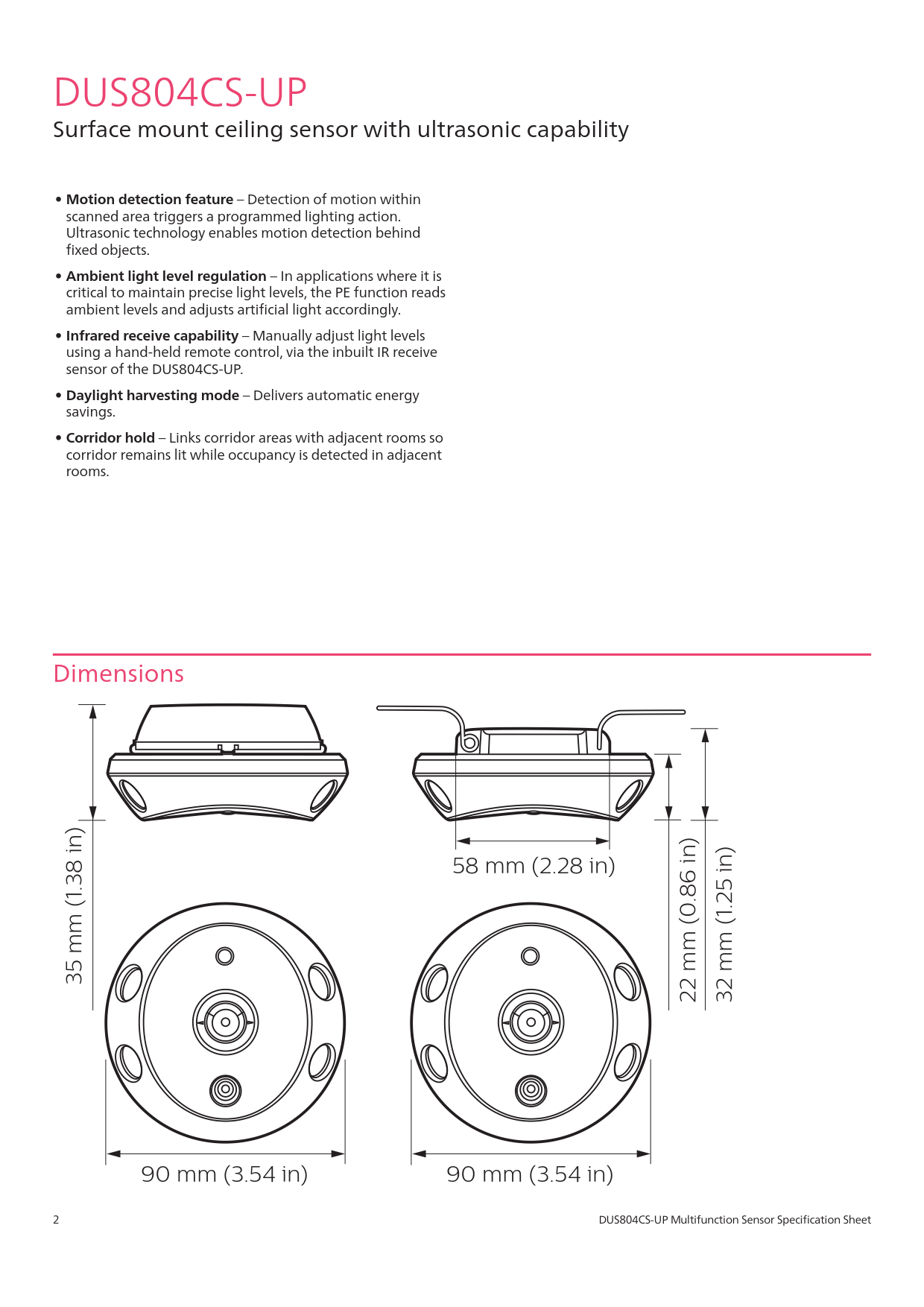 Signify Dynalite PHILIPS Dynalite DUS804CS-UP Multifunction Sensor 913703070409 Signify Dynalite PHILIPS Dynalite DUS804CS-UP Multifunction Sensor 913703070409