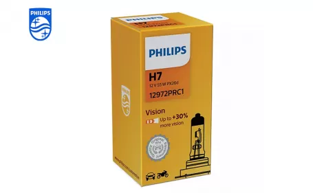PHILIPS Vision car headlight bulb H7 12V 55W PX26d 12972PRC1 : 867000111609