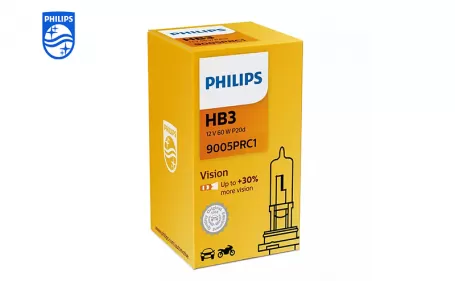 PHILIPS Vision car headlight bulb HB3 12V 60W P20d 9005PRC1 867000111658