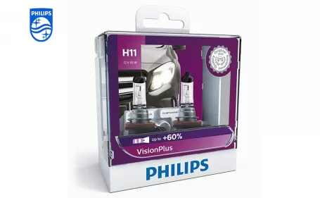 PHILIPS Vision plus car headlight bulb H11 12V 55W PGJ19-2 12362VPS2 924083917141