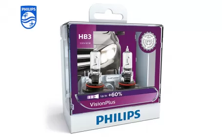 PHILIPS Vision plus car headlight bulb HB3 12.8V 65W P20d 9005VPS2 923038317909
