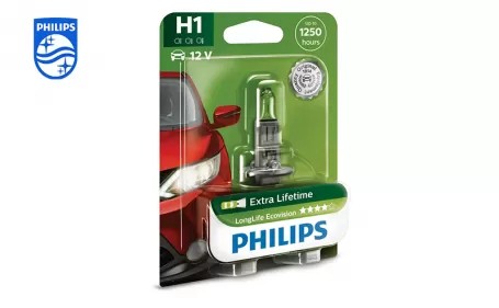PHILIPS LongLife EcoVision car headlight bulb H1 12V 55W P14,5s 12258LLECOB1 924096717110