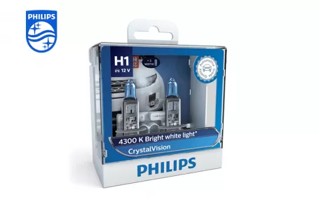 PHILIPS CrystalVision Headlight bulb H1 12V 55W P14.5s 12258CVSM 867000100679