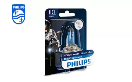 PHILIPS BlueVision Moto Headlight bulb HS1 12V 35/35W 12636BVB1 PX43t  867000124421